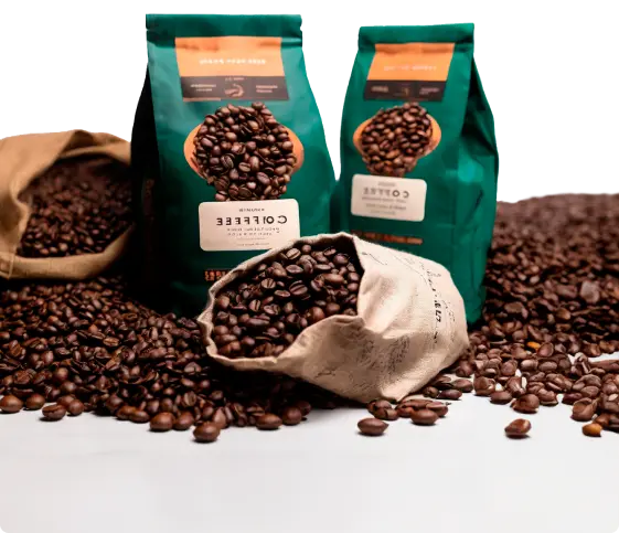 Embalagem de café com saco de café